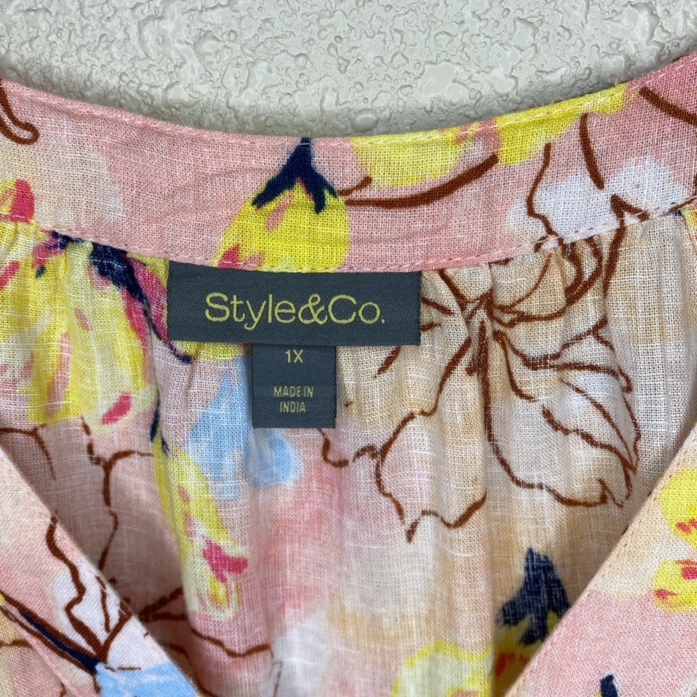 NWT Style & Co Floral Button-Down Dress Size 1X - Picture 8 of 14